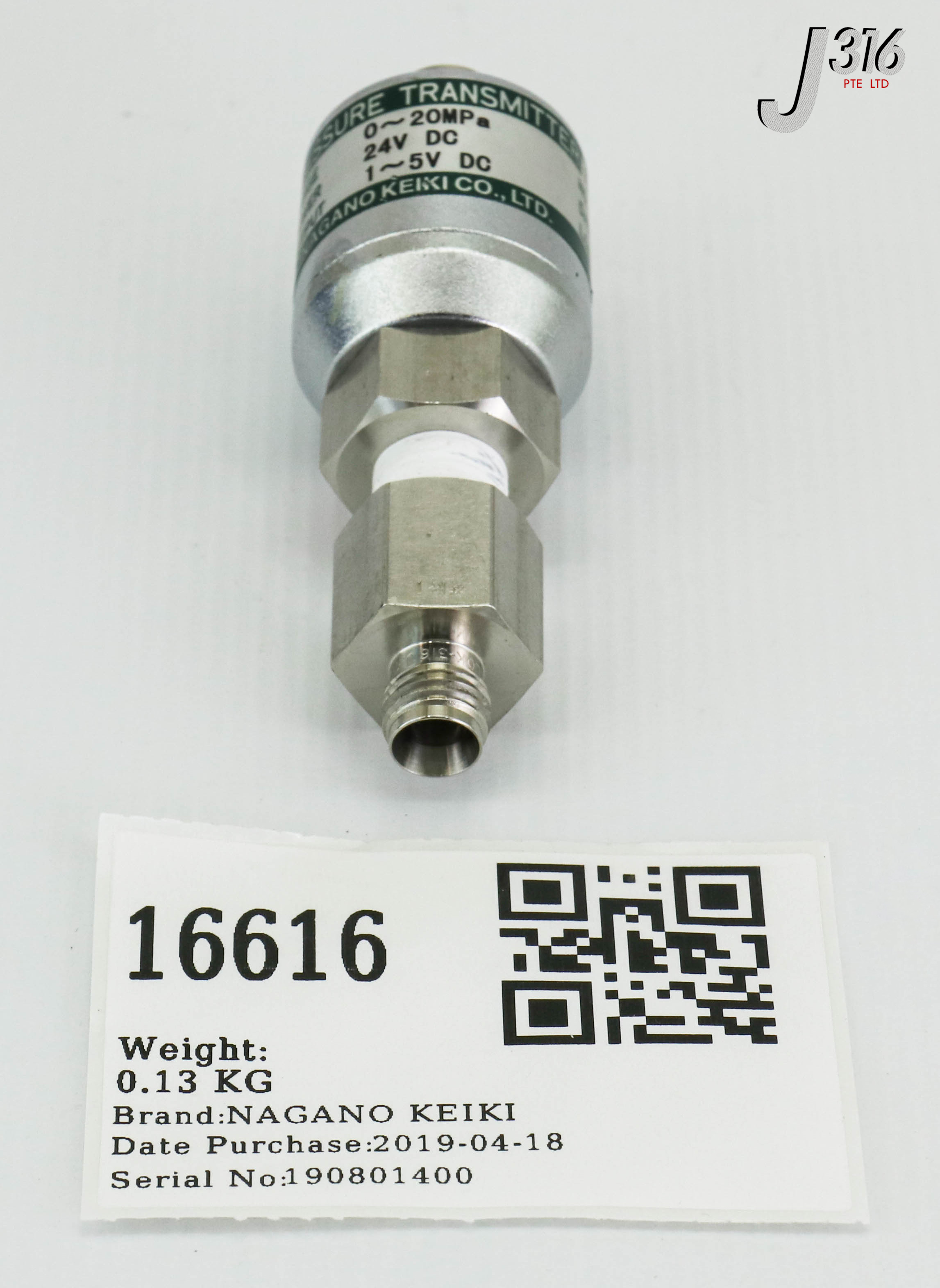 じゅん 16616 NAGANO KEIKI PR TRANSM P/N: 423656 0-20MPA 24VDC INPUT 1